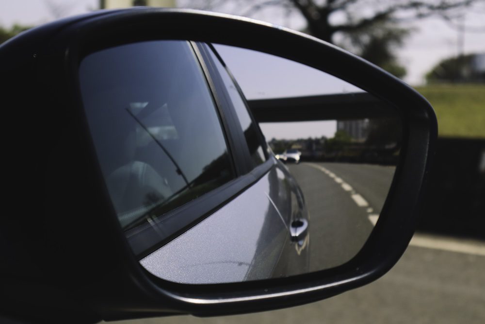 Car showing vehicle in its blindspot