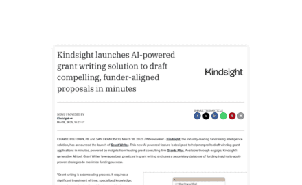 Kindsight launches AI-powered grant writing solution to draft compelling, funder-aligned proposals in minutes