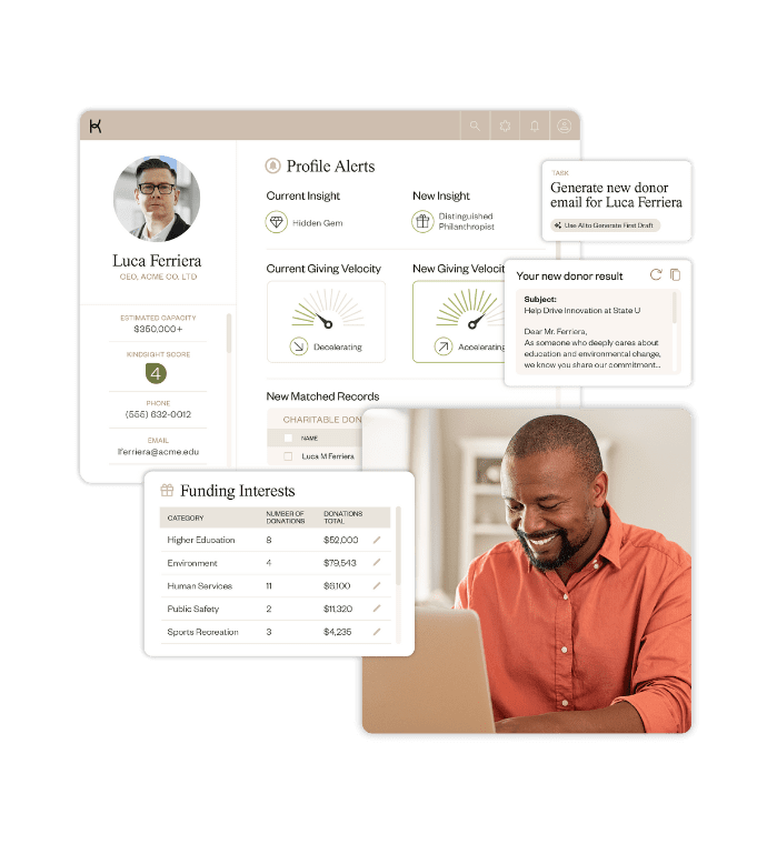 Smart outreach, made effortless with Kindsight's Fundraising Platform
