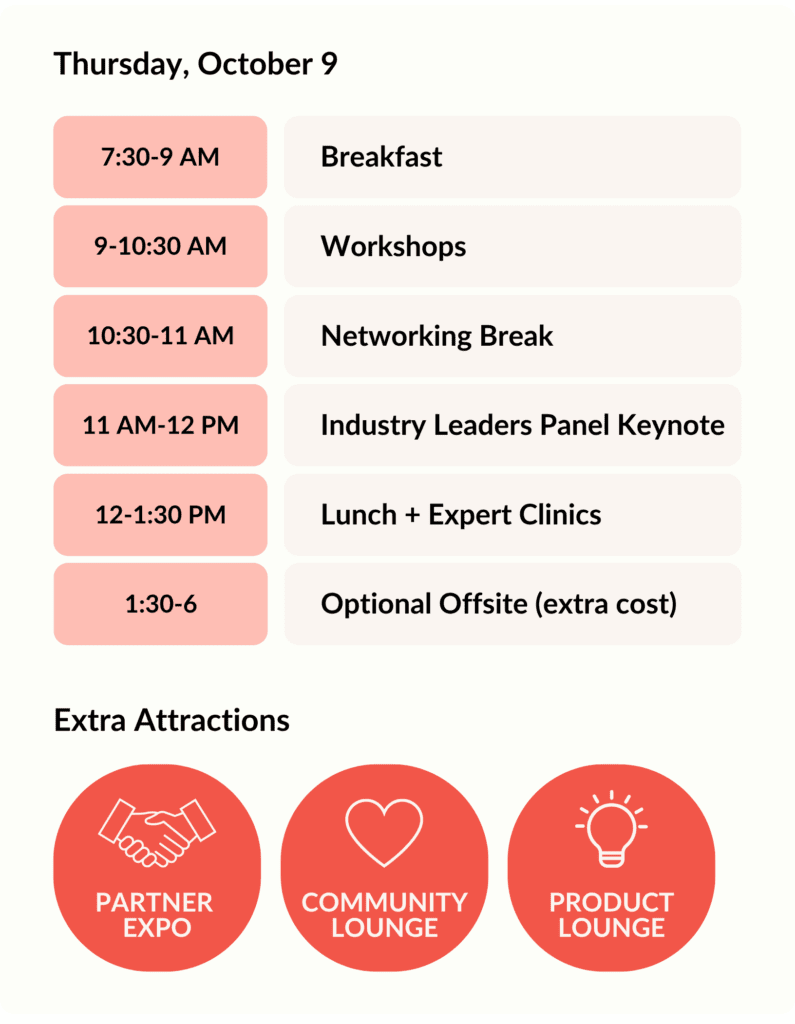 KindCon 2025 agenda - Thursday Oct 9
