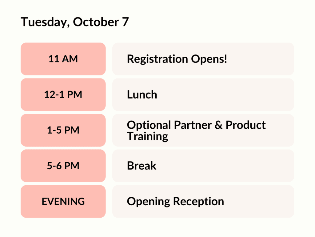 KindCon 2025 agenda - Tuesday Oct 7