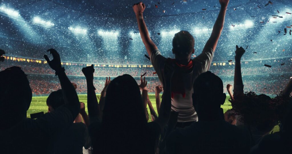 Fans cheering at sports