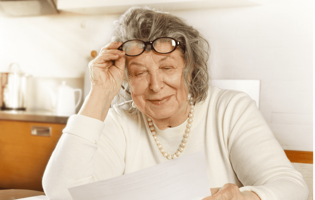 Donor reading a donation receipt