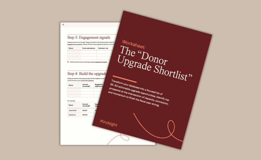 The “Donor Upgrade Shortlist” Worksheet