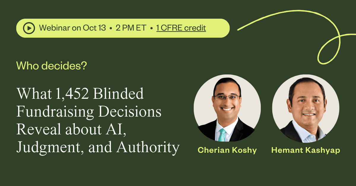 AI fundraising judgement benchmark webinar